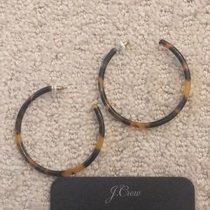 J Crew Tortoise hoop earrings